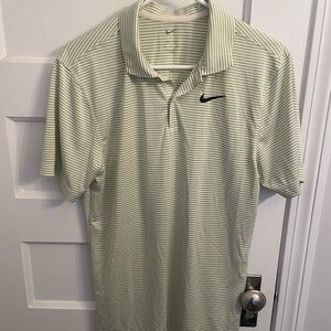 Nike Men's Light Green Striped Golf Polo
